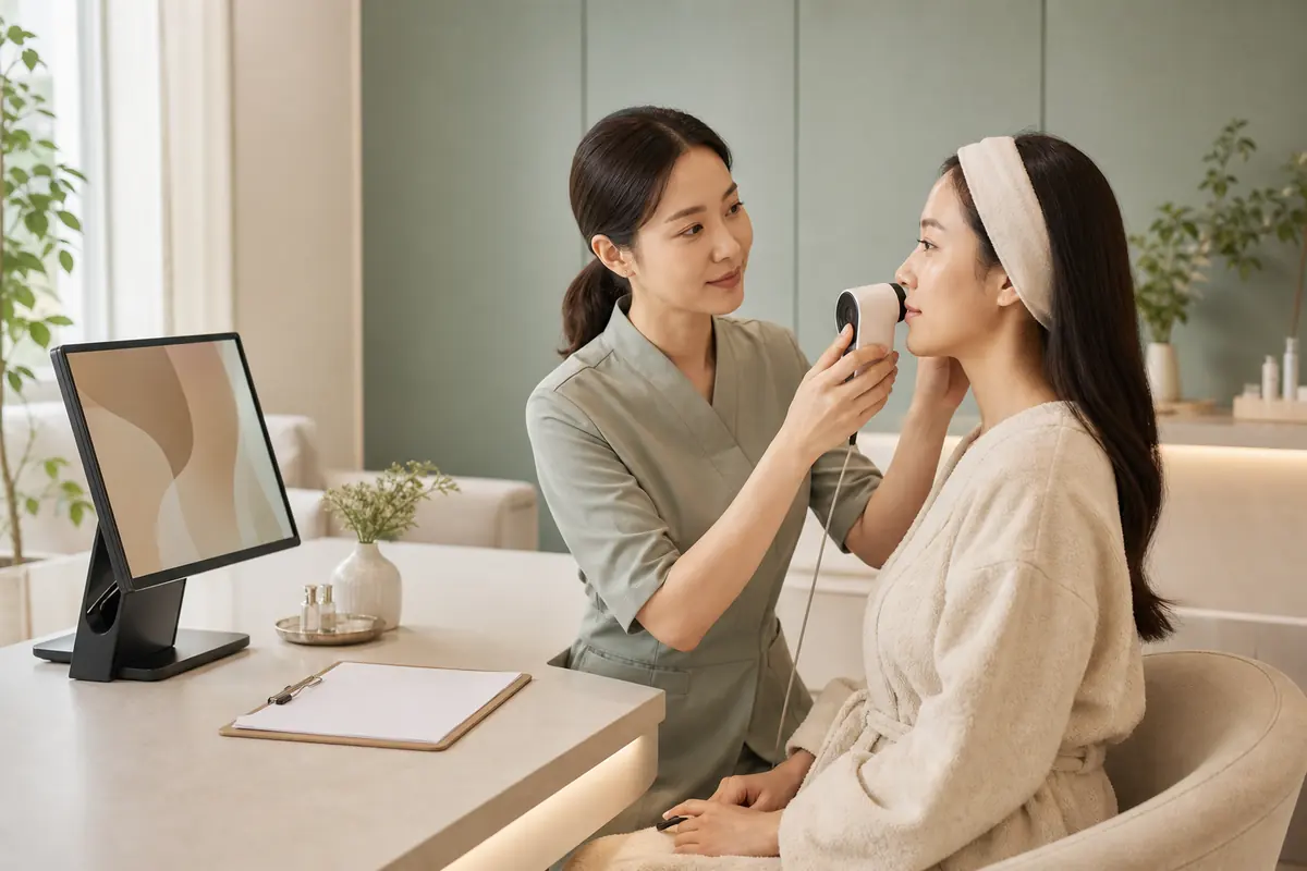Skin assessment before a customized facial