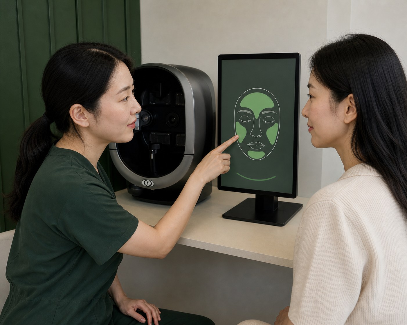 Professional skin analysis at K&M Beauty